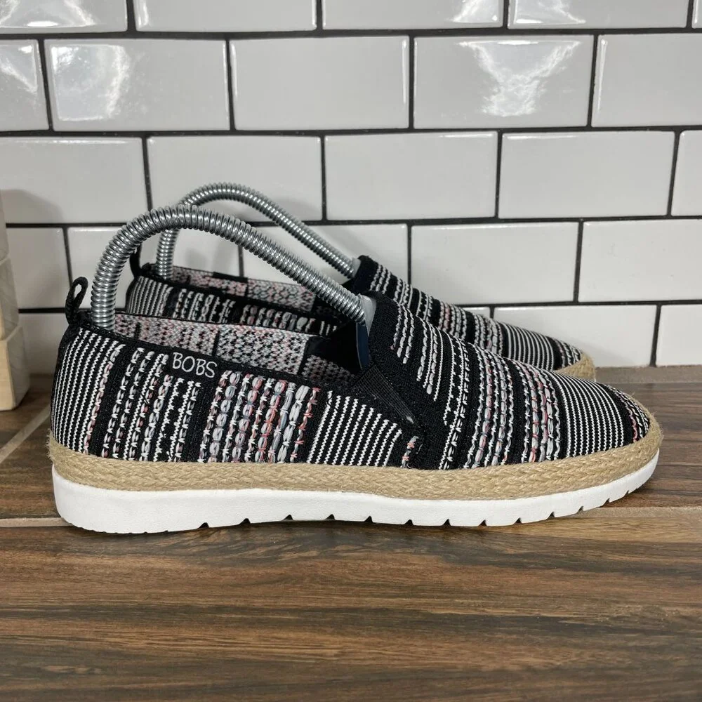 Skechers BOBS Flexpadrille 3.0 Island Muse Shoes Womens 7 Black Multi Slip On